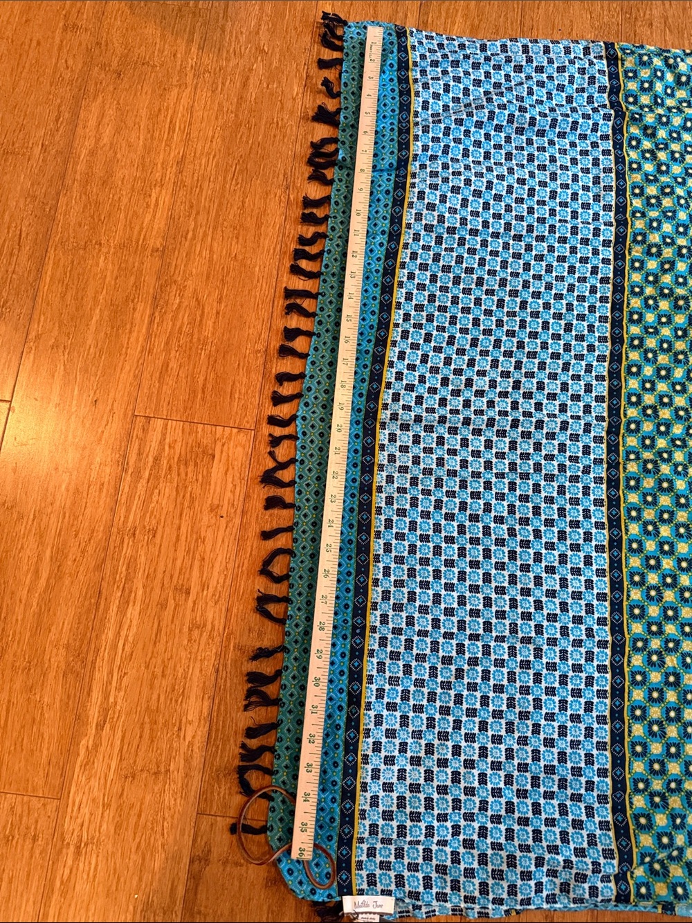 Matilda Jane Turquoise and Yellow Patterned Scarf /Wrap - Picture 7 of 9